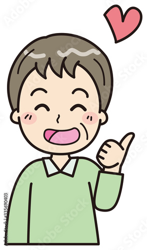 高齢男性　嬉しい　イラスト