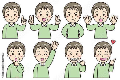高齢男性　セット　イラスト