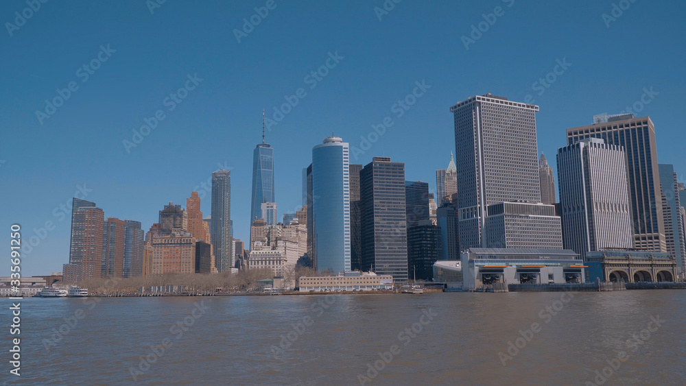 Skyline of Manhattan New York - view from Hudson River Skyline of Manhattan New York - view from Hudson River