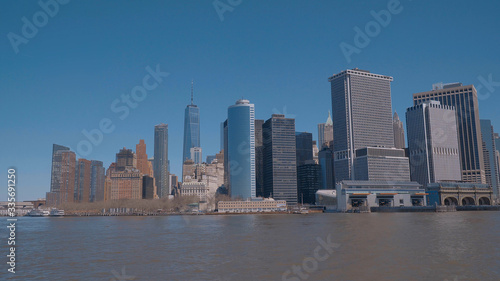 Skyline of Manhattan New York - view from Hudson River