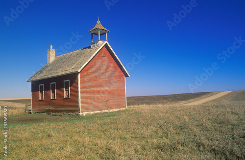 One room schoolhouse on the prairie, Battlefield, MN