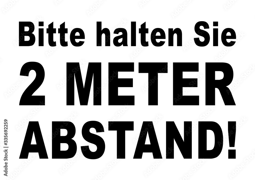 ds90 DiskretionSchild - Hinweis mit text in deutsch: Bitte halten Sie 2 METER ABSTAND! - Anstehen im Kunden- und Wartebereich - Hygienemassnahme, Infektionsschutz - Poster DIN A1 A2 A3 A4 - xxl g9412