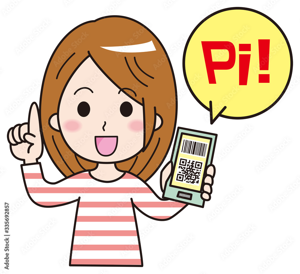スマホ決済 イラスト 女性2 スマホ決済 イラスト 女性2