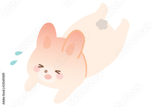 熱　熱中症　うさぎのイラスト