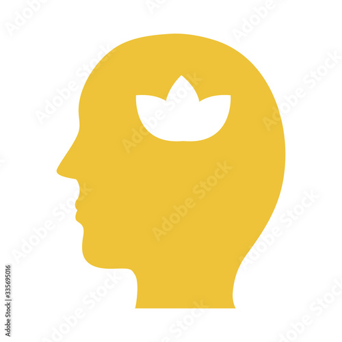 profile with flower mental health silhouette style icon