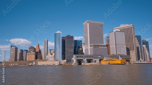 Financial district Manhattan New York with World Trade Center