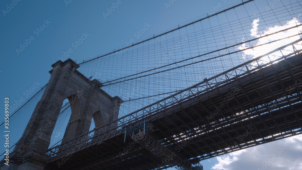 Fototapeta premium Brooklyn Bridge New York leading from Manhattan to Brooklyn