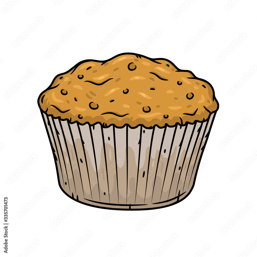 Muffin. Vector isolated on white background Muffin. Vector isolated on white background