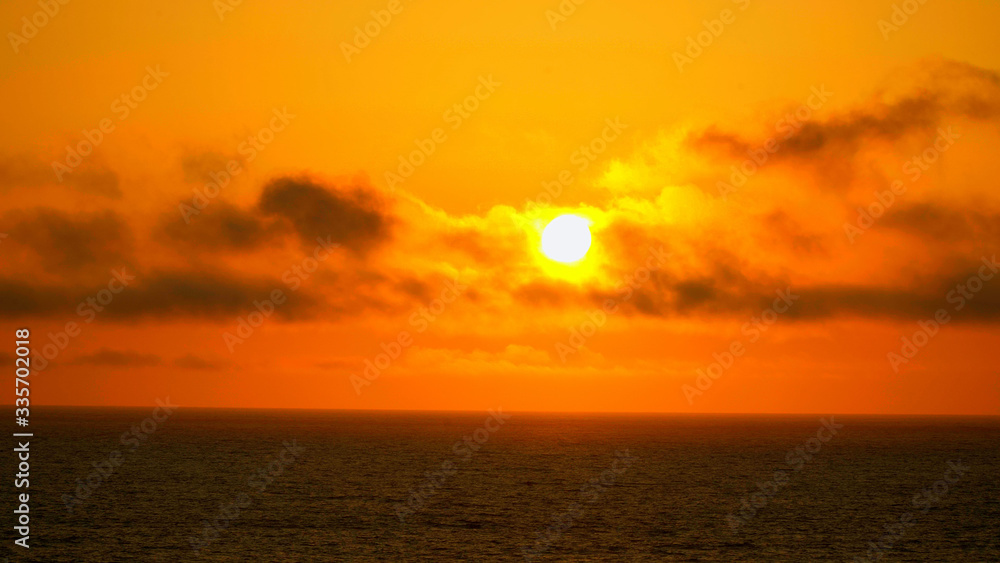 Wonderful sunset over the Pacific Ocean