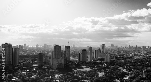 Makati skyline Manila  The Philippines at sunset.