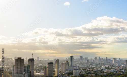 Makati skyline Manila  The Philippines at sunset.