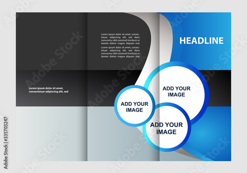 Business Theme Tri-fold Brochure Design and Catalog Vector Concept Template 