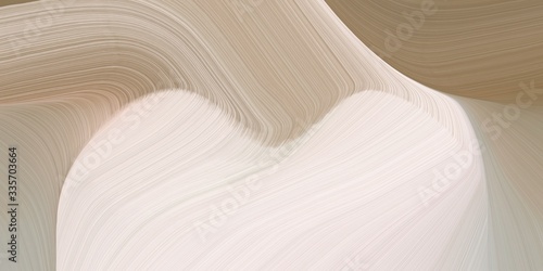 graphic design background with modern soft curvy waves background illustration with light gray, antique white and pastel brown color. can be used as card, wallpaper or background texture