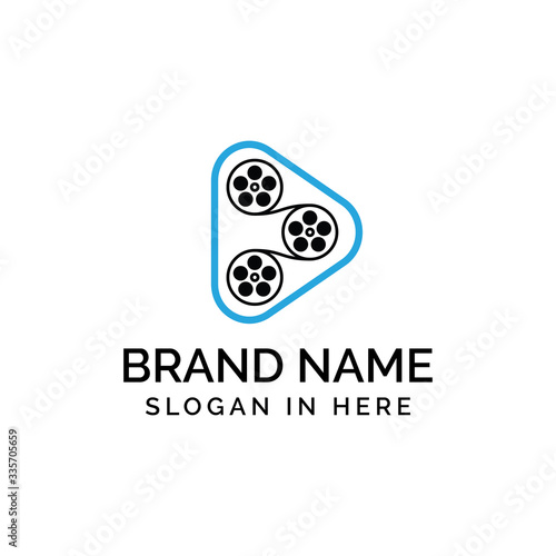 film share play logo icon design illustration