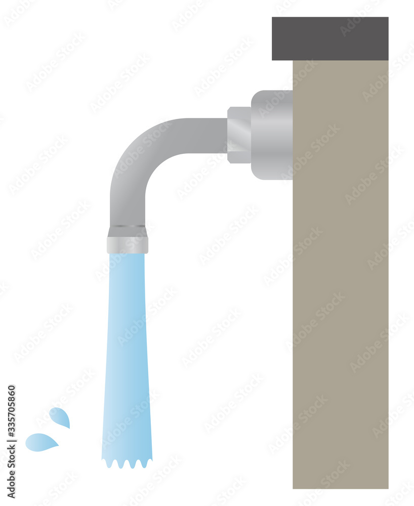 Tap water isolated vector illustration.