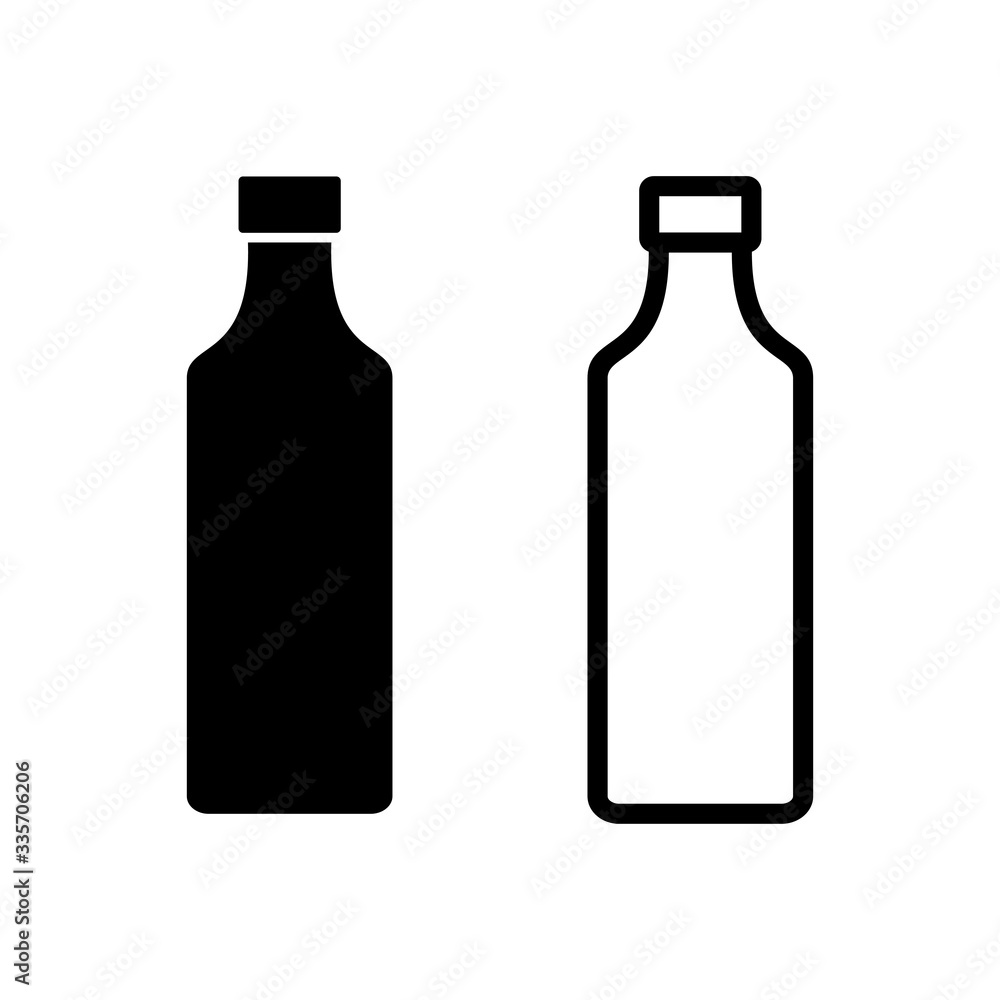 Bottle icons set on white background. Bottle icon in trendy flat design Bottle icons set on white background. Bottle icon in trendy flat design