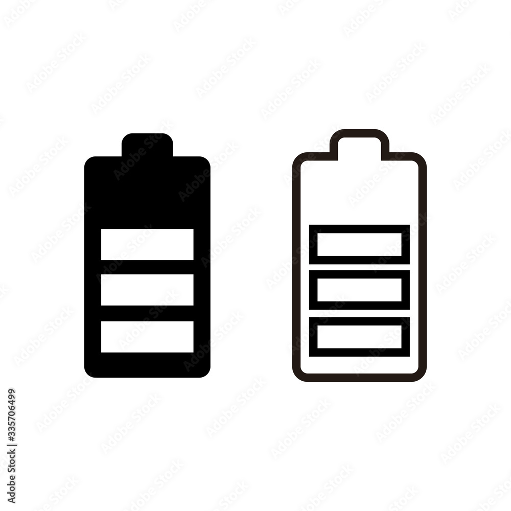 battery icons set on white background. Battery vector icon battery icons set on white background. Battery vector icon