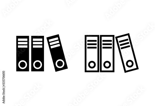 Archive folders icons set on white background. binders vector icon