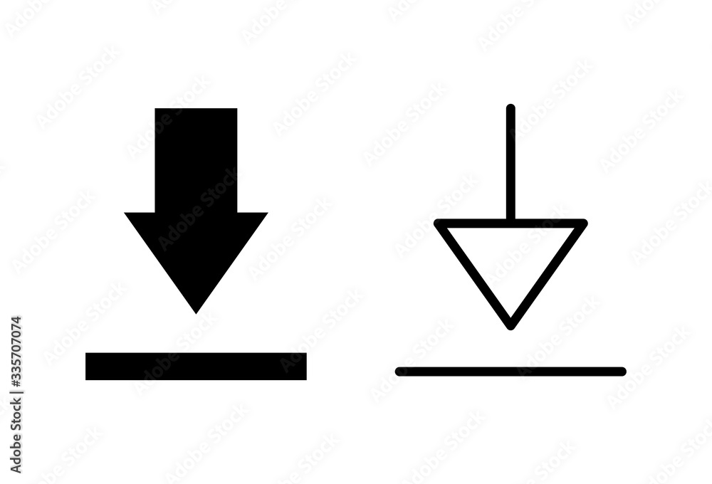 Download icons set on white background. Downloading vector icon Download icons set on white background. Downloading vector icon