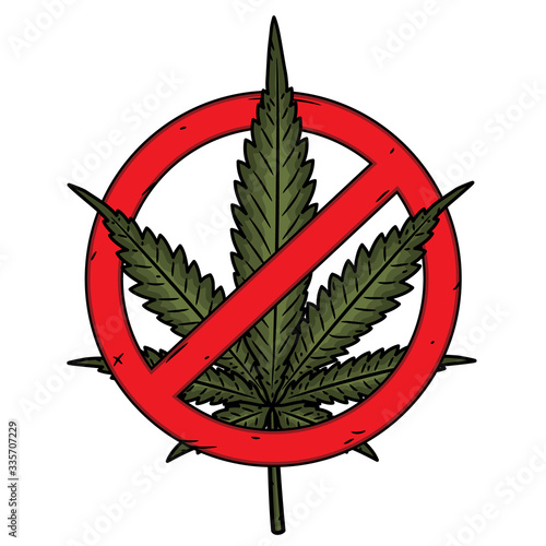 Stop drugs concept. Illustration isolated on white background