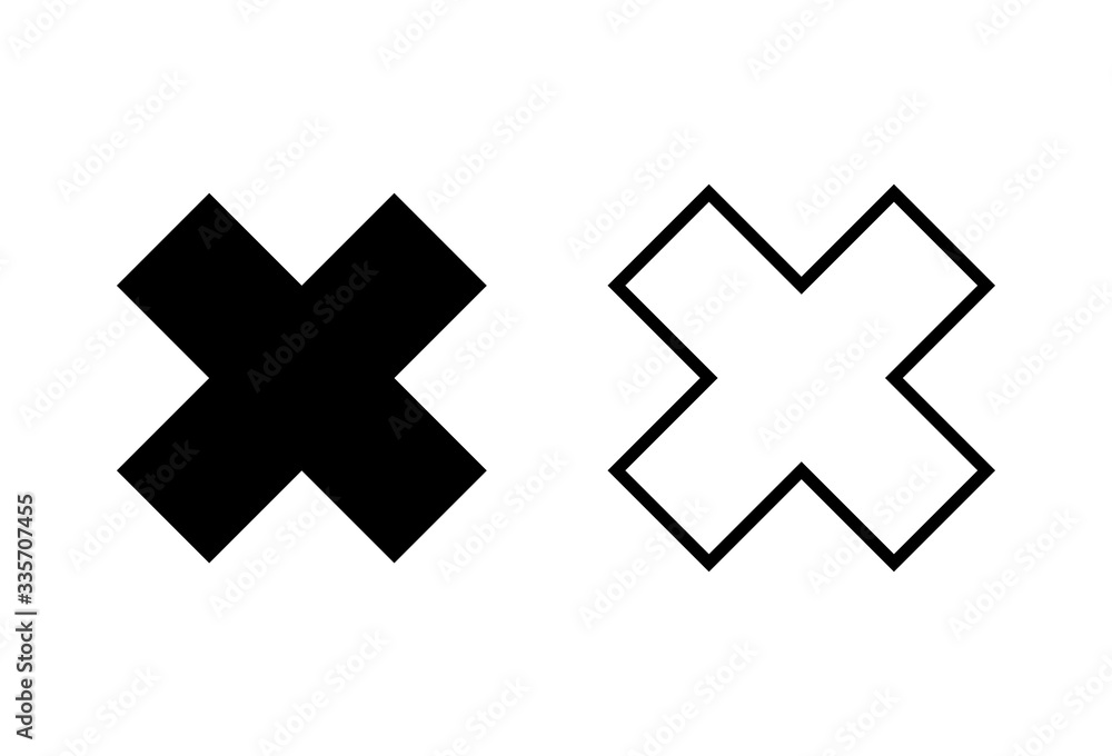 Obraz premium Close icons set on white background. Delete icon. remove, cancel, exit symbol