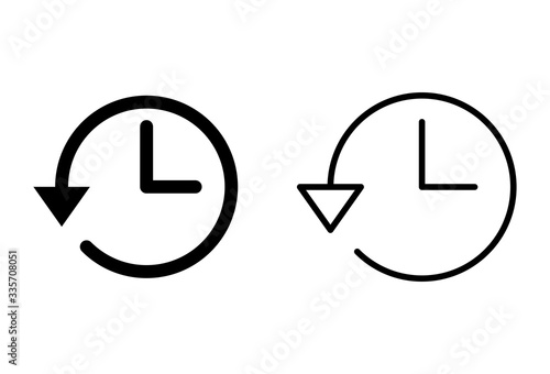 History icons set on white background. History vector icon