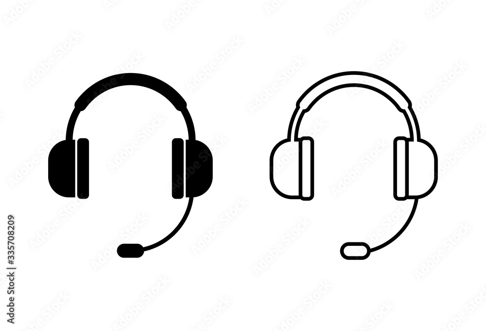 Headphone icons set on white background. Headphone vector icon. Call us Headphone icons set on white background. Headphone vector icon. Call us