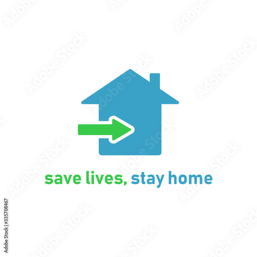 Free Download Stay home logo sign or icon or symbol. Medical campaign. Health poster. Healthcare slogan. Self quarantine isolation. COVID-19 outbreak. Coronavirus pandemic outbreak - Simple vector illustration. - GFXLoad