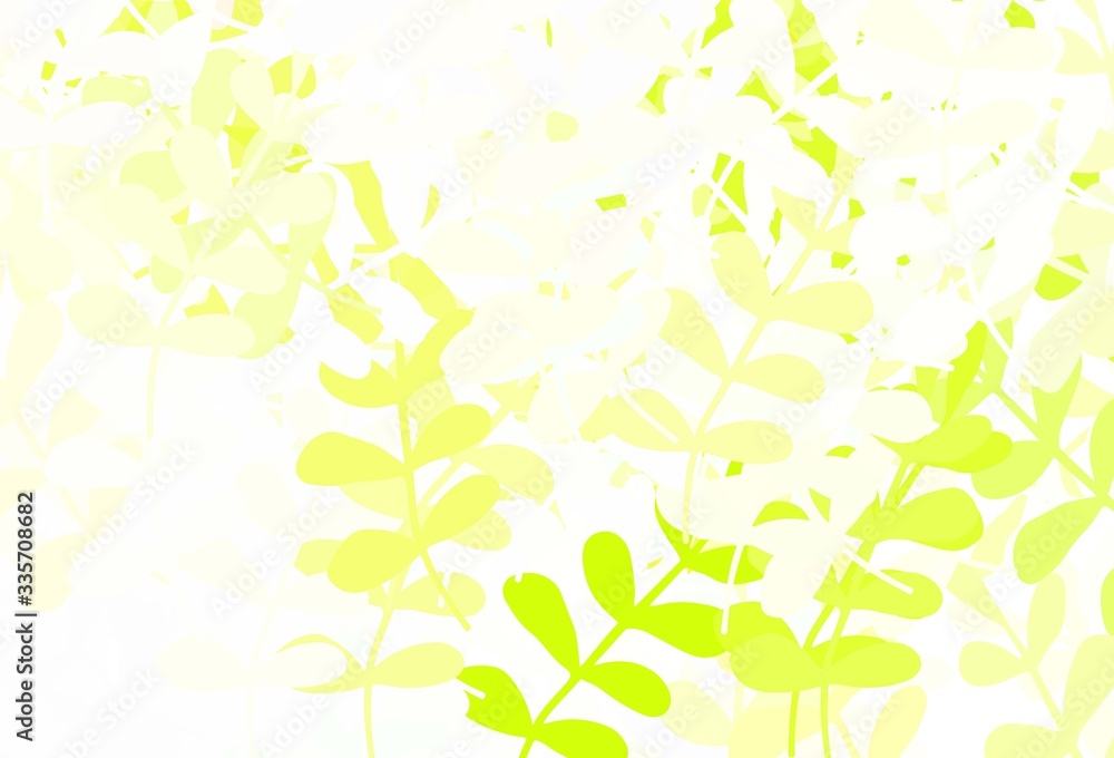 Light Green, Red vector doodle layout with leaves. Light Green, Red vector doodle layout with leaves.