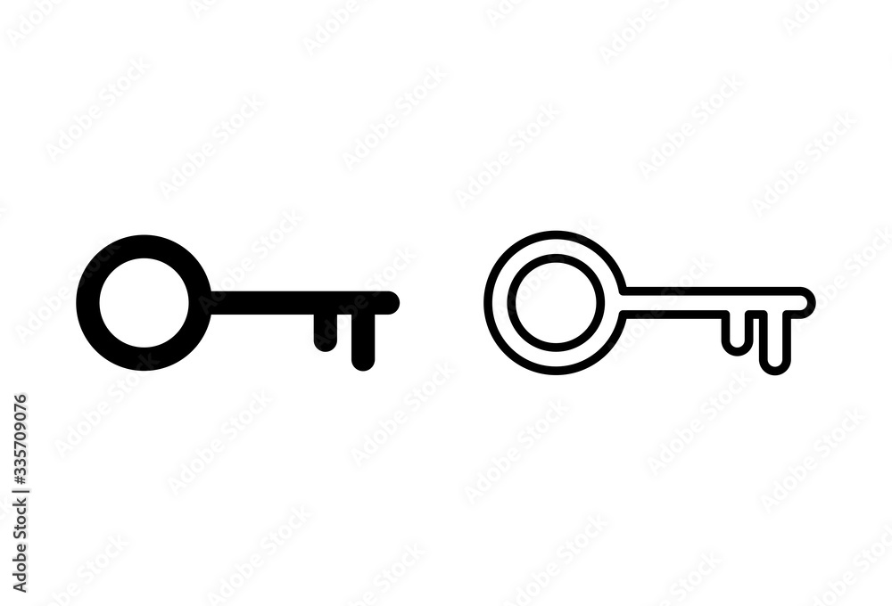 Key icons set on white background. Key vector icon. Key symbol Key icons set on white background. Key vector icon. Key symbol