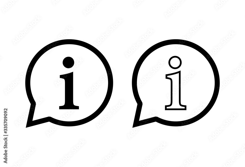Information icons set on white background. Info sign. About us Information icons set on white background. Info sign. About us