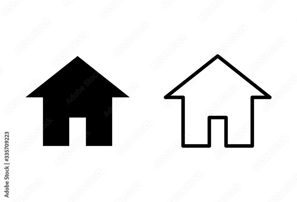 Home icons set on white background. House vector icon. Address Home icons set on white background. House vector icon. Address