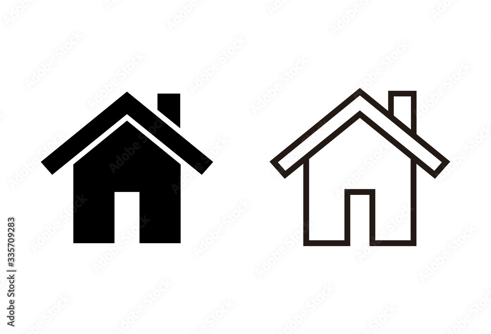 Home icons set on white background. House vector icon. Address Home icons set on white background. House vector icon. Address