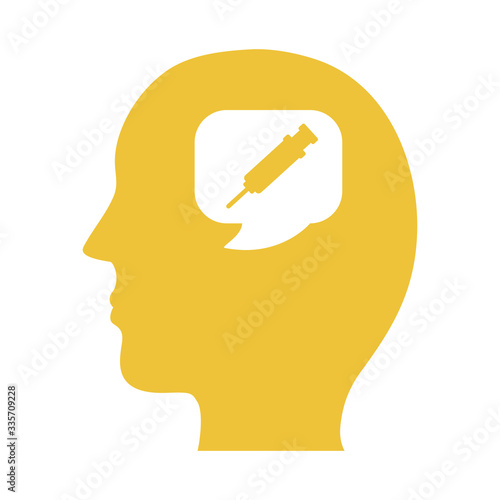 profile with injection mental health silhouette style icon