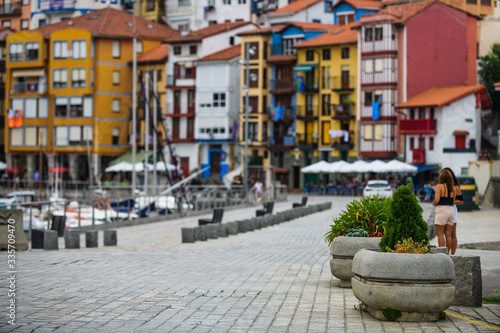 Street sketches from the picturesque village of Bermeo Basque country. Northern spain