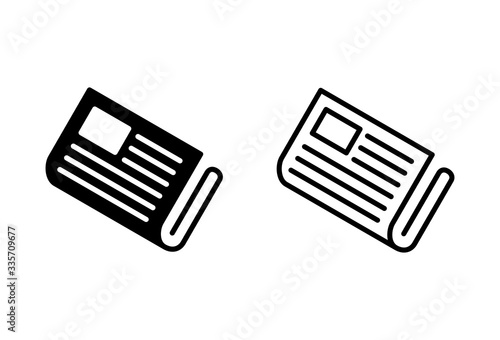 Newspaper icons set on white background. news paper icon vector