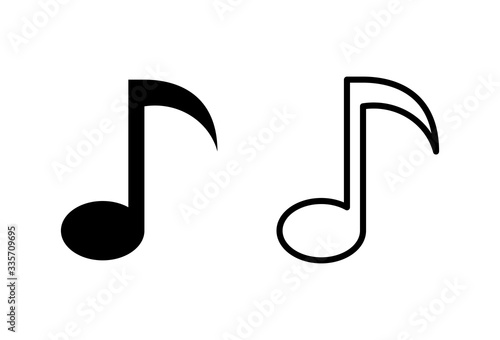 Music icons set on white background, music vector icon, Melody, song, note, sound, audio sign