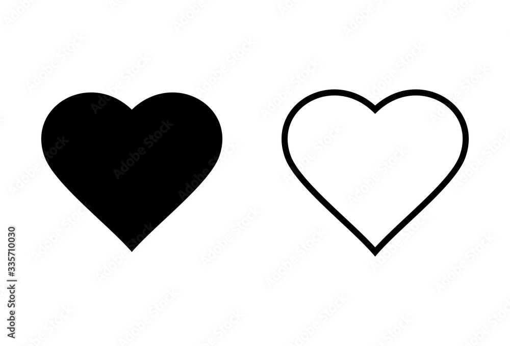 Heart icons set on white background. Heart vector icon. Like icon vector. Love