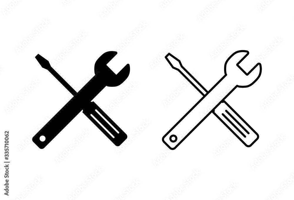 Repair icons set. Wrench and screwdriver icon. Settings vector icon. Maintenance Repair icons set. Wrench and screwdriver icon. Settings vector icon. Maintenance