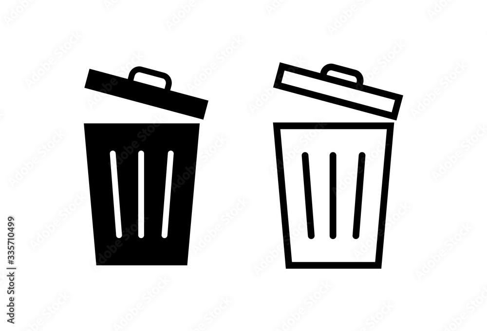 Trash icons set. trash can icon. Delete icon vector Trash icons set. trash can icon. Delete icon vector