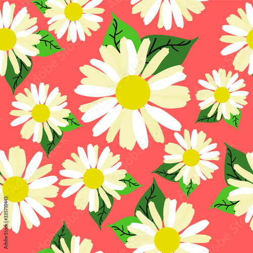 Daisy Flower Seamless Vector Print