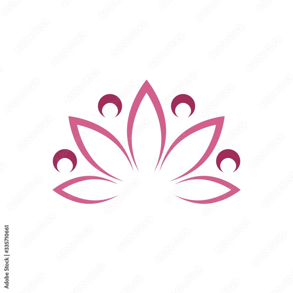 Pink Lotus icon isolated on white background. Lotus icon in trendy design style Pink Lotus icon isolated on white background. Lotus icon in trendy design style