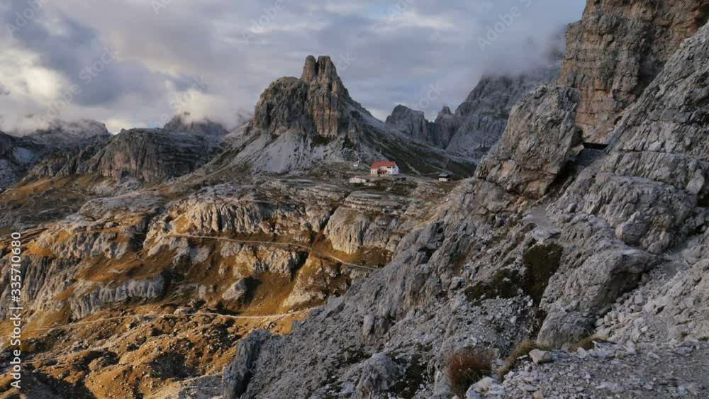 Viev of National Nature Park Tre Cime In the Dolomites Alps in Italy. Viev of National Nature Park Tre Cime In the Dolomites Alps in Italy.