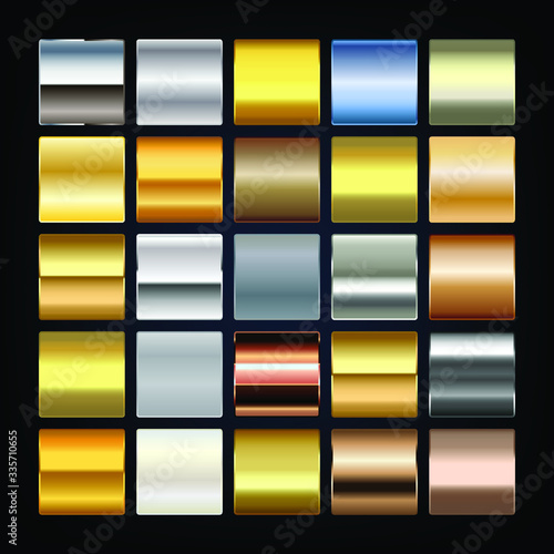 Collection of Metallic Vector Swatch Gradients