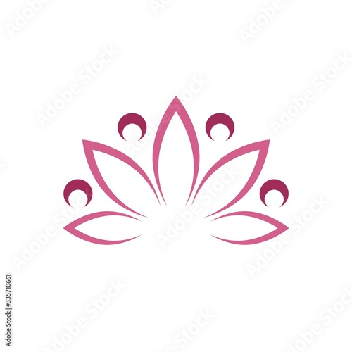 Pink Lotus icon isolated on white background. Lotus icon in trendy design style