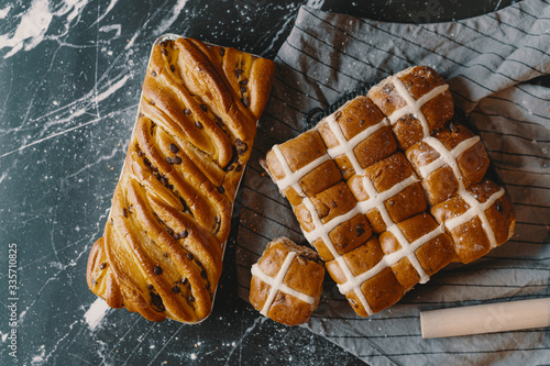 Easter Delight Fruity Hot Cross Bun and Brioche Loaf
