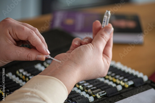 Samplers of perfumes of different aromas