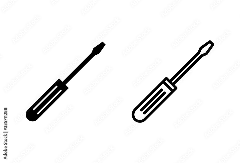 Screwdriver icons set. Screwdriver vector icon Screwdriver icons set. Screwdriver vector icon