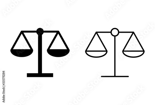 Scales icons set. Law scale icon. Scales vector icon. Justice