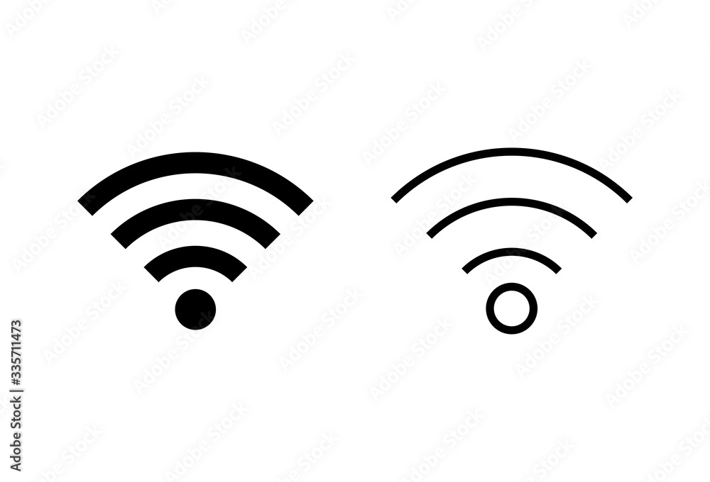 WIFI Icons set. signal vector icon. Wireless and wifi icon or sign for remote internet access WIFI Icons set. signal vector icon. Wireless and wifi icon or sign for remote internet access